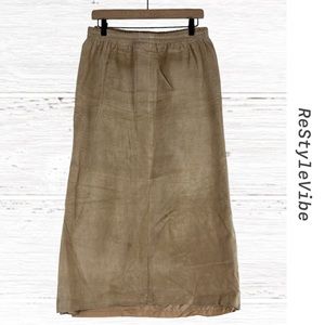 LA VOGUE Women’s Size L Skirt Genuine Leather Lined Elastic Waistband Vintage